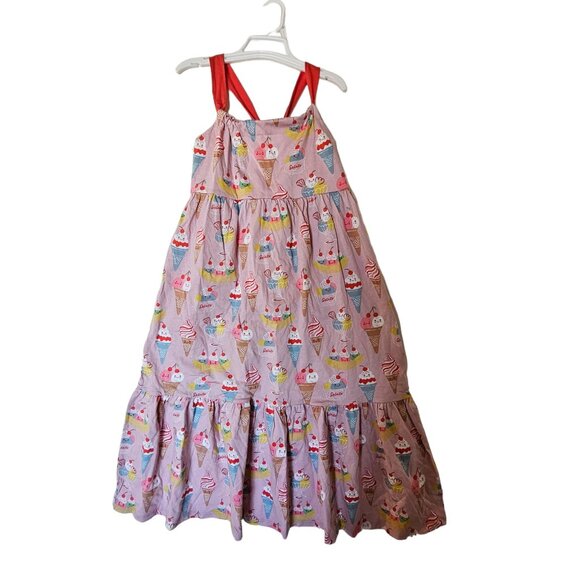 Mini Boden Tiered Jersey Maxi Dress French Pink Ice Cream Girls 11 12 Years NWT - Picture 6 of 11